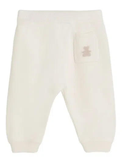 Brunello Cucinelli Cashmere Bear-embroidered Trousers In White