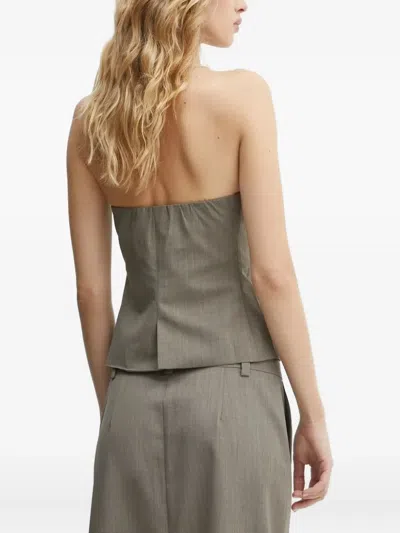 Samsoe & Samsoe Button-front Strapless Top In Gold