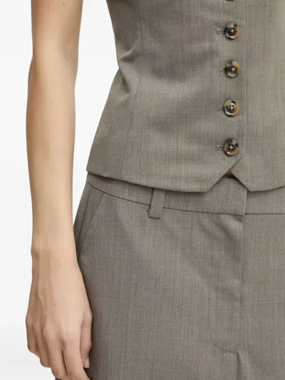 Samsoe & Samsoe Button-front Strapless Top In Gold