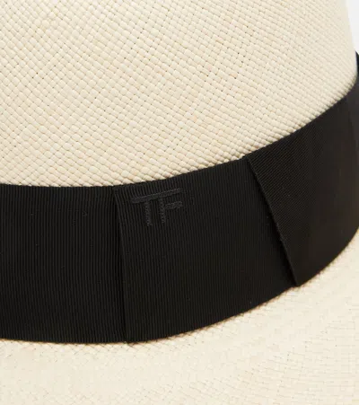 Tom Ford Wide-brim Straw Hat In Neutral