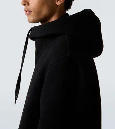 Jil Sander Hooded Cashmere Cardigan With Ribbed Cuffs And Hem In Black