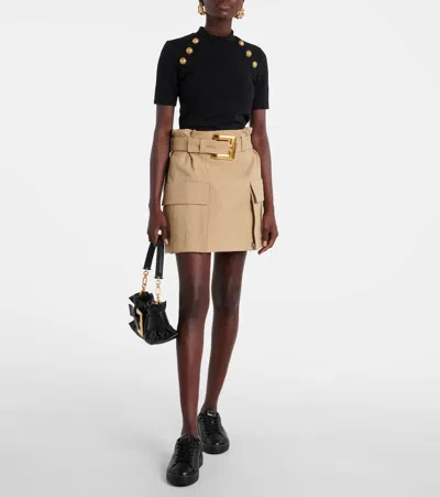 Balmain Sneakers 'court' Gold-tone Detail In Black