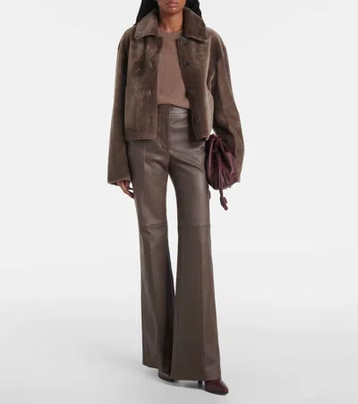 Joseph Alloway Reversible Soft Shearling Jacket In Brown