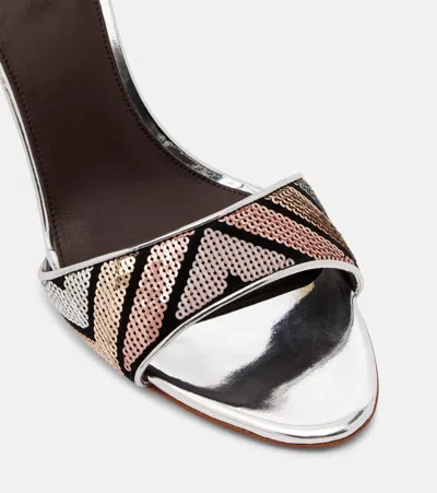 Missoni Sandal With Adjustable Strap And Zig Zag Pattern In Brown