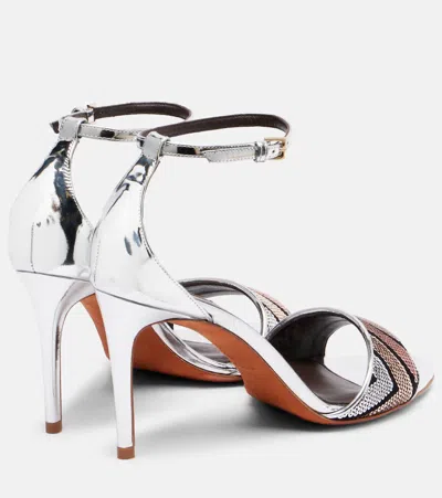 Missoni Sandal With Adjustable Strap And Zig Zag Pattern In Brown