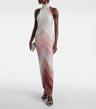 Missoni Sandal With Adjustable Strap And Zig Zag Pattern In Brown