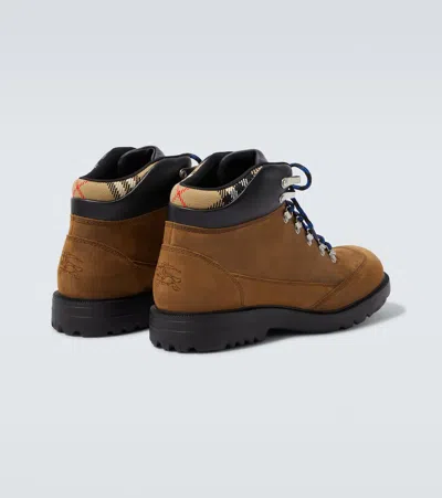 Burberry Moor Suede Lace-up Hiking Boots In Brown