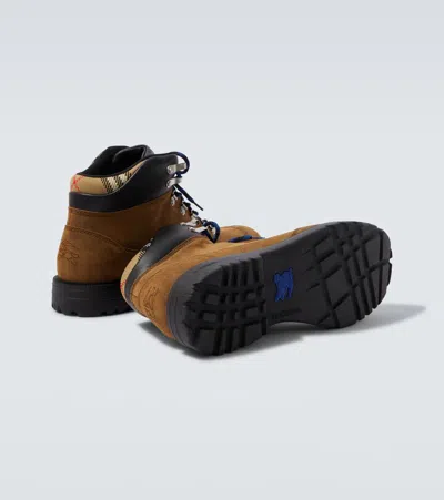 Burberry Moor Suede Lace-up Hiking Boots In Brown