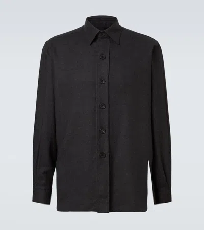 Rubinacci Virgin Wool Shirt In Black