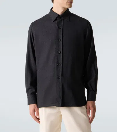 Rubinacci Virgin Wool Shirt In Black