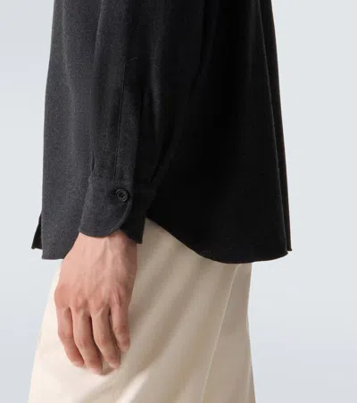 Rubinacci Virgin Wool Shirt In Black