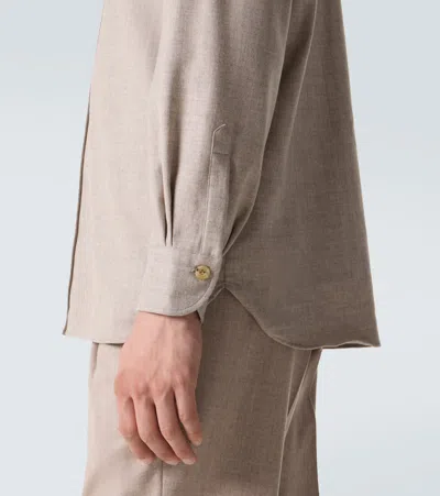 Rubinacci Virgin Wool Shirt In Neutral