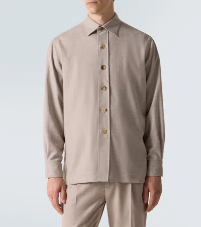 Rubinacci Virgin Wool Shirt In Neutral