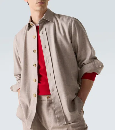 Rubinacci Virgin Wool Shirt In Neutral