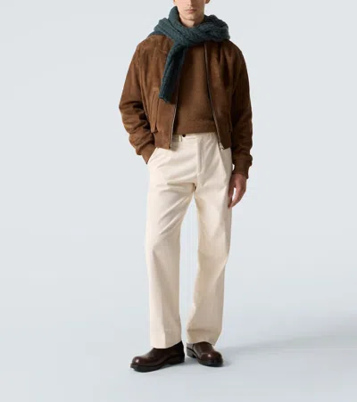 Ami Alexandre Mattiussi Goat Suede Jacket In Brown