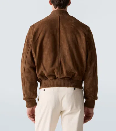 Ami Alexandre Mattiussi Goat Suede Jacket In Brown