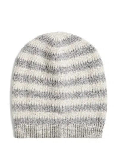 Brunello Cucinelli Striped-sequin Beanie In Multi