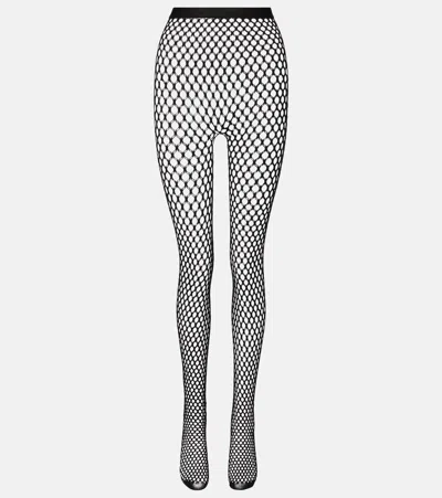 Wardrobe.nyc Rhw Web Wool-blend Tights In Black