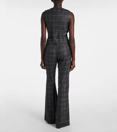 Gabriela Hearst Coleridge Vest In Charcoal Multi Wool Silk Clubcheck Plaid In Gray