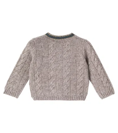 Bonpoint Baby Giorginoli Wool And Yak Cardigan In Gray