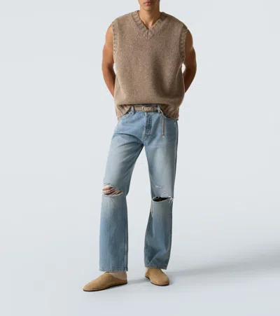 Frame Yak And Wool Sweater Vest In Brown