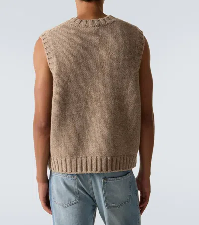 Frame Yak And Wool Sweater Vest In Brown