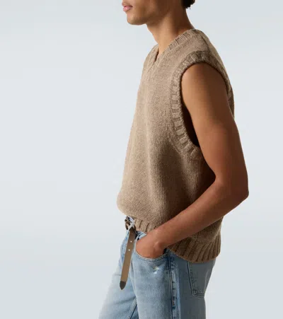 Frame Yak And Wool Sweater Vest In Brown