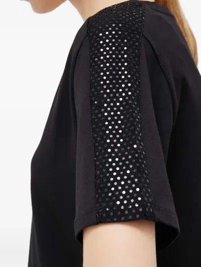 亮片缀饰V领T恤