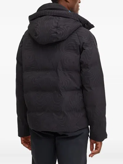Ea7 Wave-pattern Ski Jacket In Black