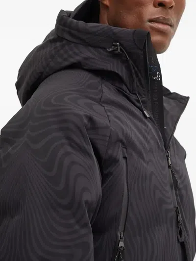 Ea7 Wave-pattern Ski Jacket In Black