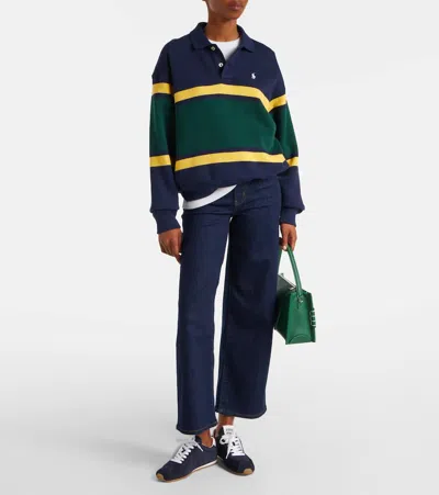 Frame Le Pixie Slim Palazzo Patch Pocket High Waist Wide Leg Jeans In Blue