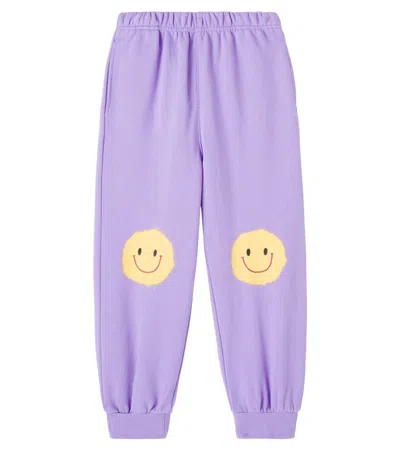 Jellymallow Happiness Cotton Fleece Sweatpants In Purple