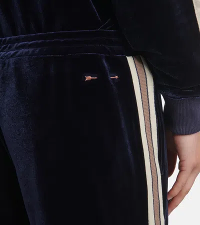 The Upside Monaco Freya High-rise Velour Sweatpants In Blue