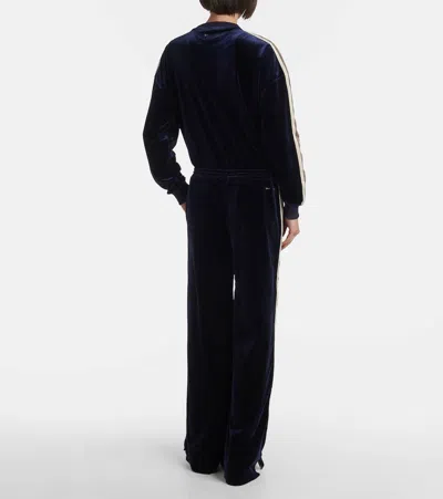 The Upside Monaco Freya High-rise Velour Sweatpants In Blue