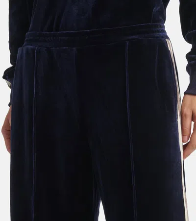 The Upside Monaco Freya High-rise Velour Sweatpants In Blue