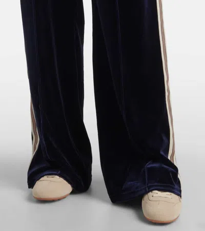 The Upside Monaco Freya High-rise Velour Sweatpants In Blue