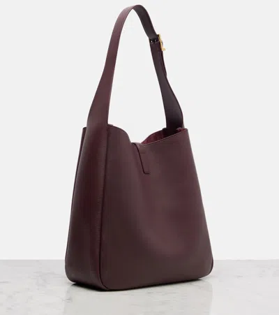 Saint Laurent Le 5 A 7 Supple Large Leather Hobo Bag In Red