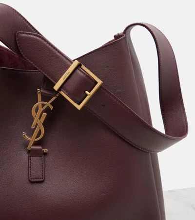 Saint Laurent Le 5 A 7 Supple Large Leather Hobo Bag In Red