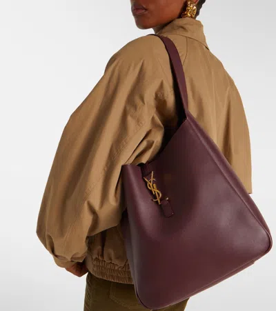 Saint Laurent Le 5 A 7 Supple Large Leather Hobo Bag In Red