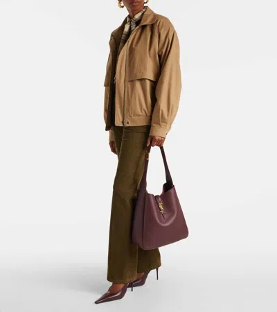 Saint Laurent Le 5 A 7 Supple Large Leather Hobo Bag In Red