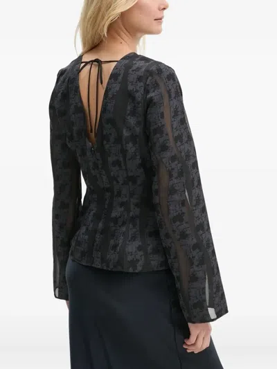 Samsoe & Samsoe Saanai Bell-sleeve Blouse In Blue