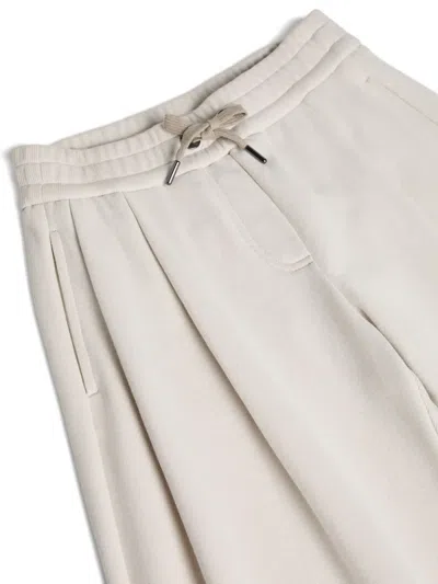 Brunello Cucinelli Pleated-front Drawstring Trousers In Neutral