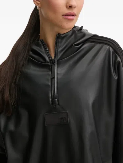 人造皮革连帽衫