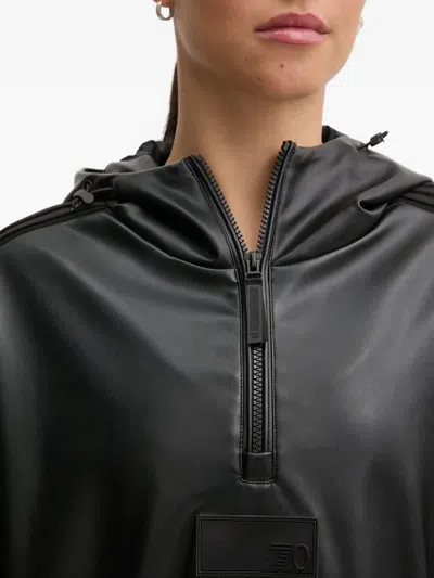 人造皮革连帽衫