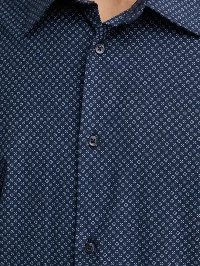 Liu •jo Geometric-print Buttoned Shirt In Black