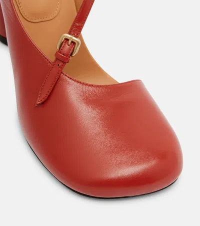 Dries Van Noten Arched Heel Asymmetric Square Toe Pump In Brown