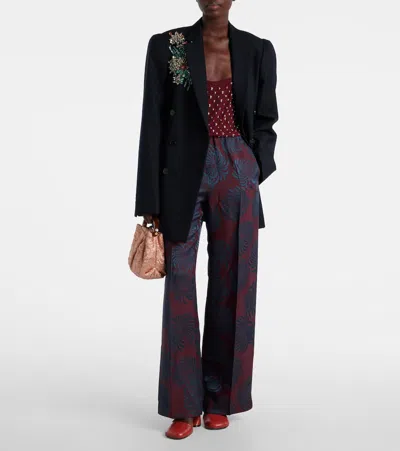 Dries Van Noten Arched Heel Asymmetric Square Toe Pump In Brown