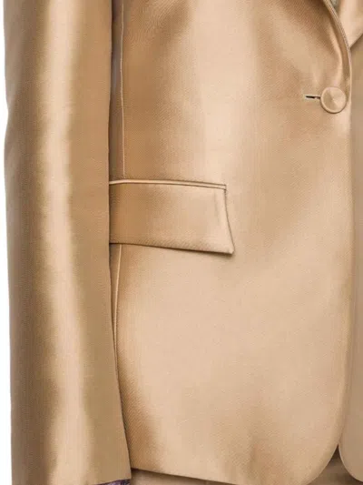 Alberta Ferretti Mikado Jacket In Brown