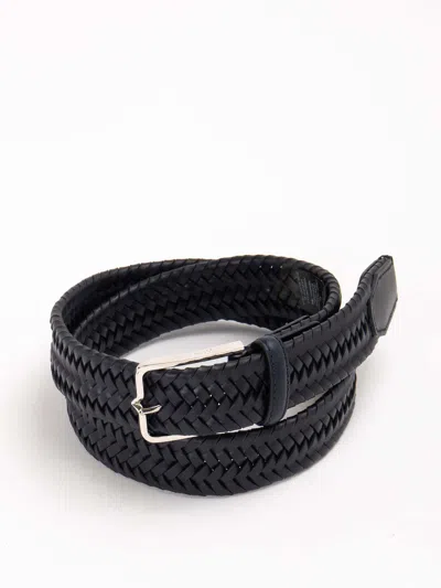 Corneliani Braided Belt In Blue