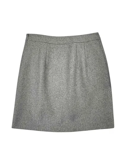 Fay Gray Short Skirt With Half Sphere Buttons In Gray